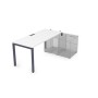 Gloss СТН-П.989 (Белый премиум/графит) Стол системы БЕНЧ линейный, три опоры, начальный