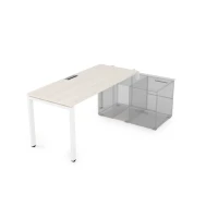 Gloss СТН-П.974 (Ivory/белый) Стол системы БЕНЧ линейный, три опоры, начальный