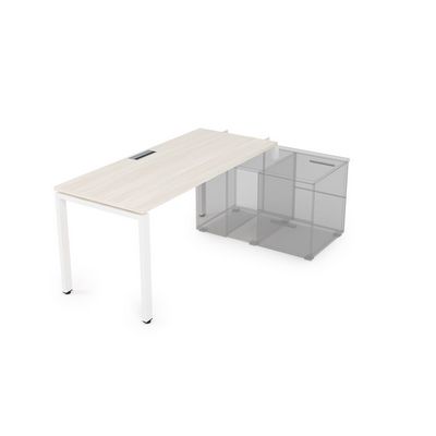 Gloss СТН-П.989 (Ivory/белый) Стол системы БЕНЧ линейный, три опоры, начальный