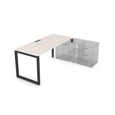 Gloss СТП-О.994 (Ivory/черный) Стол рабочий прямолинейный, три опоры - правый