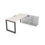 Gloss СТП-О.994 (Ivory/черный) Стол рабочий прямолинейный, три опоры - правый