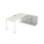 Gloss СТП-П.996 (Ivory/белый) Стол рабочий прямолинейный, три опоры - правый