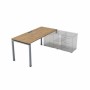 Gloss СТП-П.994 (Teakwood/алюминий матовый) Стол рабочий прямолинейный, три опоры - правый