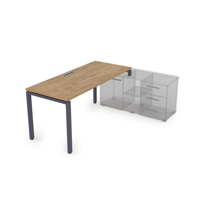 Рабочий стол СТП-П.989 в отделке Teakwood/Графит, 1400х800х750 мм