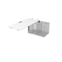 Gloss СТС.985 (Белый премиум/черный) Стол системы БЕНЧ линейный три опоры, средний