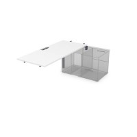 Gloss СТС.989 (Белый премиум/графит) Стол системы БЕНЧ линейный три опоры, средний