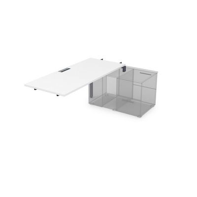 Gloss СТС.985 (Белый премиум/графит) Стол системы БЕНЧ линейный три опоры, средний