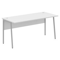 Imago-Plus СП-4P (Белый/Алюминий) Стол письменный