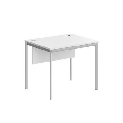 Imago-S СП-1SD (Белый/Алюминий) Стол прямой с фронтальной панелью