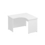 Комфорт К 136 (белый премиум) Стол эргономичный левый