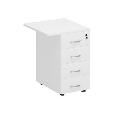 Комфорт К 307 (белый премиум) Брифинг-приставка с тумбой 4-ящичной с замком