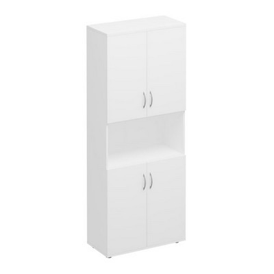 Комфорт К 374 (белый премиум) Шкаф для документов закрытый 4-дверный с нишей