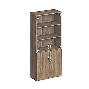 Комфорт К 379 (дуб шамони темный) Шкаф для документов со стеклом
