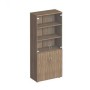 Комфорт К 379 (дуб шамони темный) Шкаф для документов со стеклом