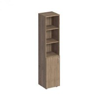 Комфорт К 380 (дуб шамони темный) Шкаф для документов узкий полузакрытый