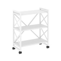 Loft VR.L-MST.K-3.8 (Белый бриллиант/Белый) Стеллаж на колесных опорах - 3 полки