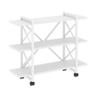 Loft VR.L-MST.K-3.8V (Белый бриллиант/Белый) Стеллаж на колесных опорах - 3 полки