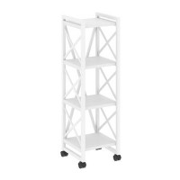 Loft VR.L-MST.K-4.4 (Белый бриллиант/Белый) Стеллаж на колесных опорах - 4 полки