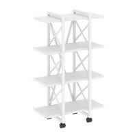 Loft VR.L-MST.K-4.4V (Белый бриллиант/Белый) Стеллаж на колесных опорах - 4 полки