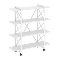 Loft VR.L-MST.K-4.8V (Белый бриллиант/Белый) Стеллаж на колесных опорах - 4 полки