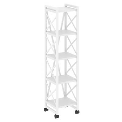 Loft VR.L-MST.K-5.4 (Белый бриллиант/Белый) Стеллаж на колесных опорах - 5полок