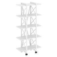 Loft VR.L-MST.K-5.4V (Белый бриллиант/Белый) Стеллаж на колесных опорах - 5полок