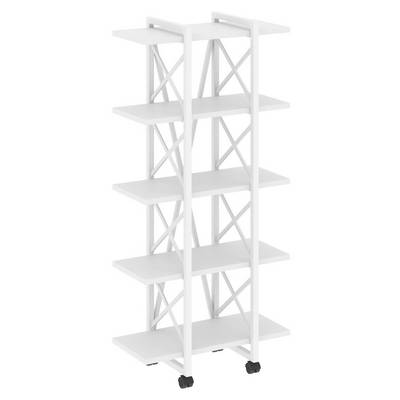 Loft VR.L-MST.K-5.4V (Белый бриллиант/Белый) Стеллаж на колесных опорах - 5полок