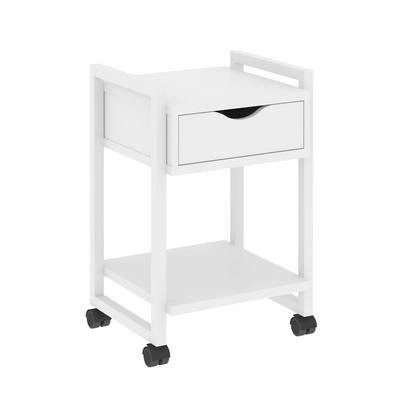 Loft VR.L-T1.K (Белый бриллиант/Белый) Тумба на колесных опорах с ящиком и полкой
