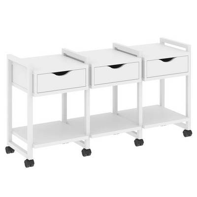 Loft VR.L-TN-4.K (Белый бриллиант/Белый) Тумба на колесных опорах наборная