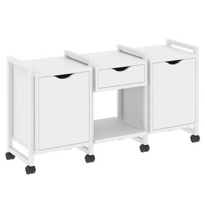 Loft VR.L-TN-7.K (Белый бриллиант/Белый) Тумба на колесных опорах наборная