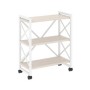 Loft VR.L-MST.K-3.8 (Денвер светлый/Белый) Стеллаж на колесных опорах - 3 полки