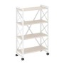 Loft VR.L-MST.K-4.8 (Денвер светлый/Белый) Стеллаж на колесных опорах - 4 полки