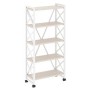 Loft VR.L-MST.K-5.8 (Денвер светлый/Белый) Стеллаж на колесных опорах - 5полок