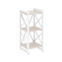 Loft VR.L-MST.O-3.4 (Денвер светлый/Белый) Стеллаж на регулируемых опорах - 3 полки