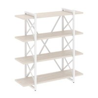 Loft VR.L-MST.O-4.8V (Денвер светлый/Белый) Стеллаж на регулируемых опорах - 4 полки