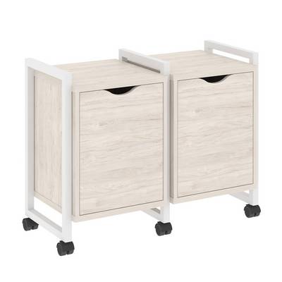 Loft VR.L-TN-2.K (Денвер светлый/Белый) Тумба на колесных опорах наборная