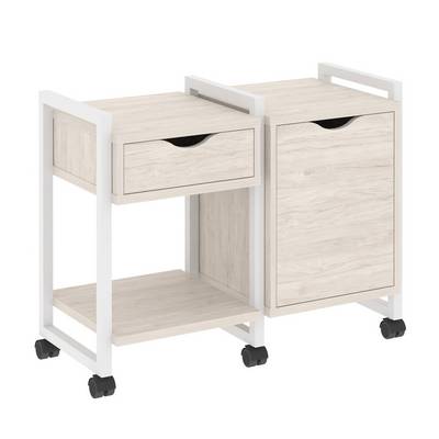 Loft VR.L-TN-3.K (Денвер светлый/Белый) Тумба на колесных опорах наборная