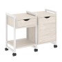 Loft VR.L-TN-3.K (Денвер светлый/Белый) Тумба на колесных опорах наборная