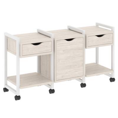 Loft VR.L-TN-6.K (Денвер светлый/Белый) Тумба на колесных опорах наборная