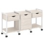 Loft VR.L-TN-6.K (Денвер светлый/Белый) Тумба на колесных опорах наборная