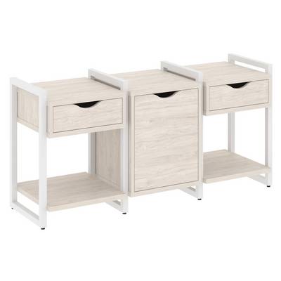 Loft VR.L-TN-6.O (Денвер светлый/Белый) Тумба на регулируемых опорах наборная