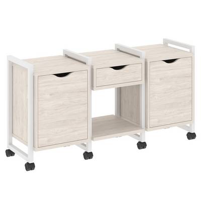 Loft VR.L-TN-7.K (Денвер светлый/Белый) Тумба на колесных опорах наборная