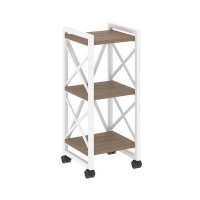 Loft VR.L-MST.K-3.4 (Дуб аризона/Белый) Стеллаж на колесных опорах - 3 полки