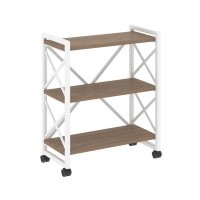 Loft VR.L-MST.K-3.8 (Дуб аризона/Белый) Стеллаж на колесных опорах - 3 полки