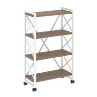 Loft VR.L-MST.K-4.8 (Дуб аризона/Белый) Стеллаж на колесных опорах - 4 полки