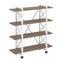 Loft VR.L-MST.K-4.8V (Дуб аризона/Белый) Стеллаж на колесных опорах - 4 полки