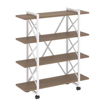 Loft VR.L-MST.K-4.8V (Дуб аризона/Белый) Стеллаж на колесных опорах - 4 полки