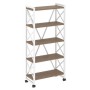 Loft VR.L-MST.K-5.8 (Дуб аризона/Белый) Стеллаж на колесных опорах - 5полок