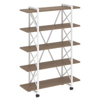 Loft VR.L-MST.K-5.8V (Дуб аризона/Белый) Стеллаж на колесных опорах - 5 полок