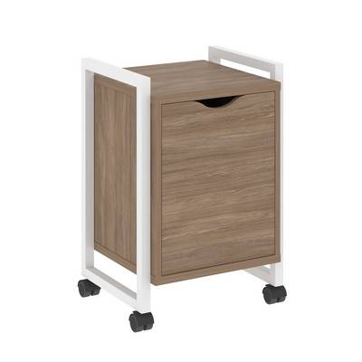Loft VR.L-T2.K (Дуб аризона/Белый) Тумба на колесных опорах с распашным фасадом